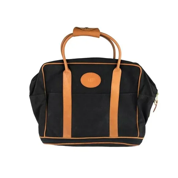Crump Unisex Adults Navy Blue Brown Inner‎ Pocket Top Handle Satchel Bag Size L