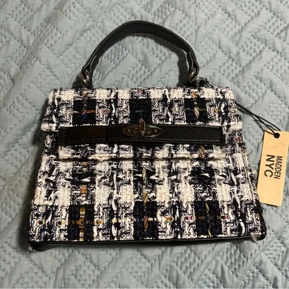 Madden NYC MBM Cat Boxy Too Handle Bag Boucle