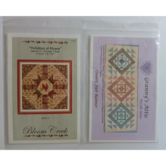 Bloom Creek -Holidays At Home. Month 4  frame Quilt Pattern & Counrt Fair Runner