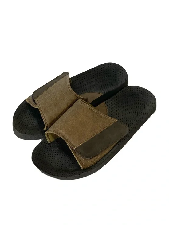 UNBRANDED Sandals Men 10 Brown Cut Out Slides