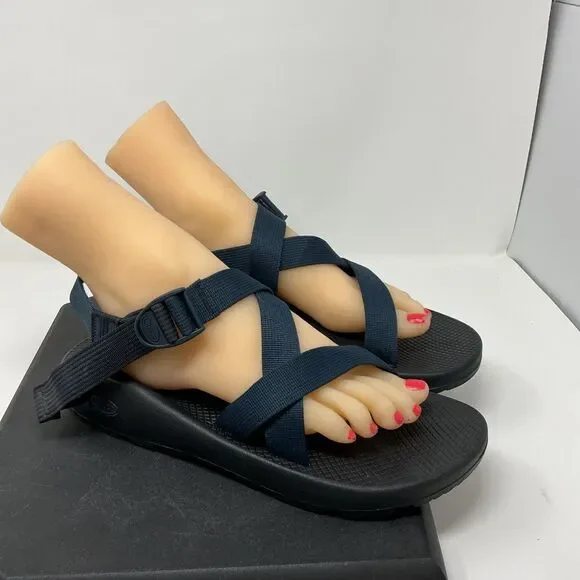 Chaco Z/2 Classic Sandals Men’s Size 13 Black Navy Blue Adjustable Straps Sport