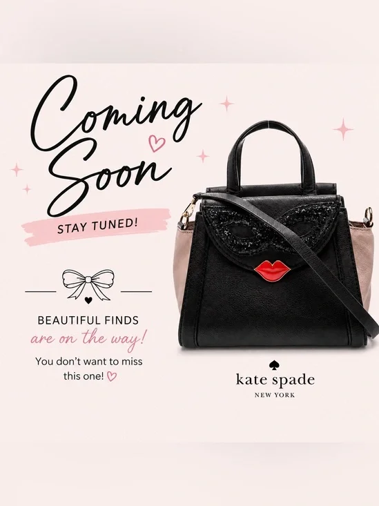 Kate Spade Dress The Part Masquerade Mask Lip Satchel Crossbody