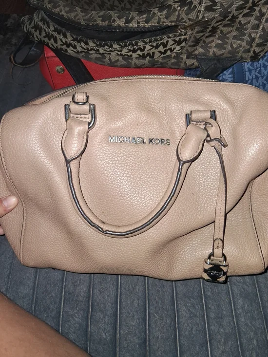 Michael Kors Beige Leather Satchel Bag