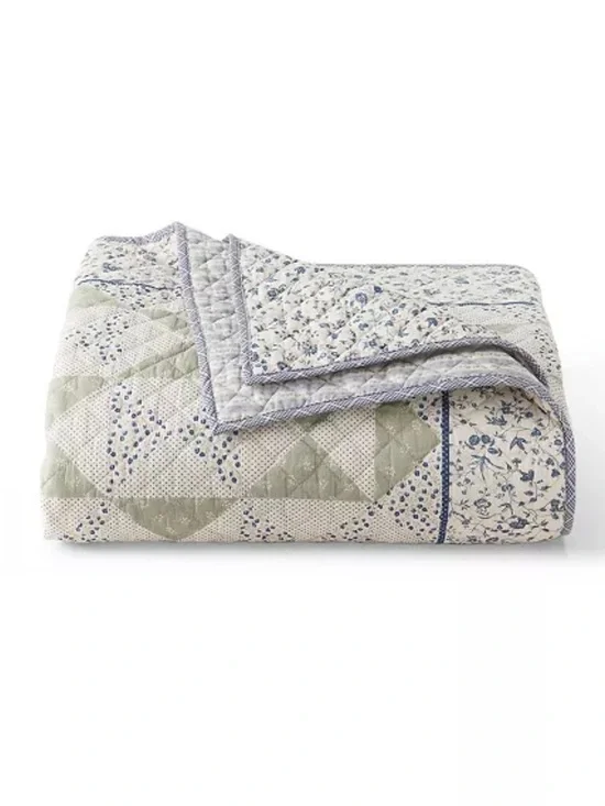 Lauren Ralph Lauren Lidia Geometric & Floral Reversible Patchwork Cotton Quilt