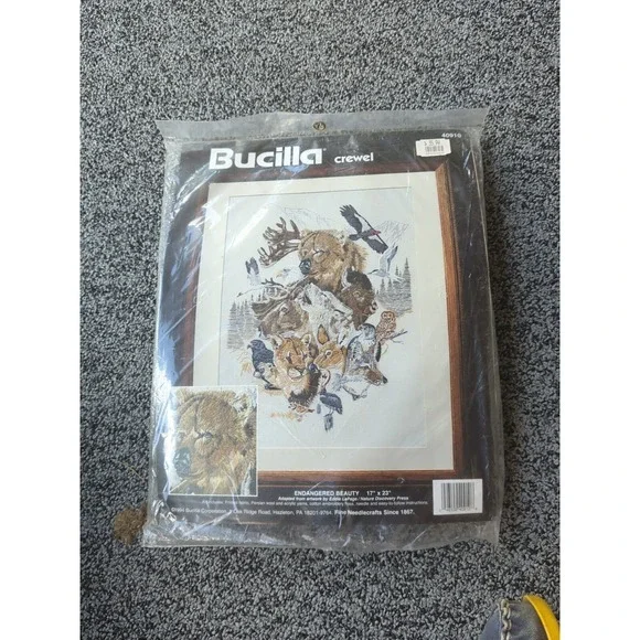 Vintage Bucilla Needlepoint Stitch Kit 'Endangered‎ Beauty' 17