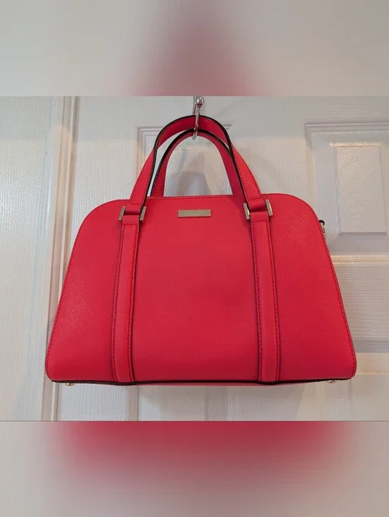 Kate Spade Structured Red Dome Satchel Handbag