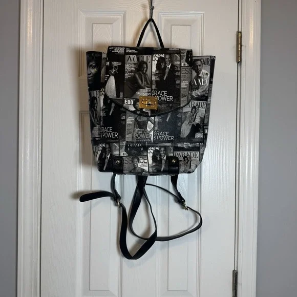 MICHELLE Barack OBAMA DESIGNER‎ MAGAZINE COVER FASHION BACK PACK SHOULDER BAG