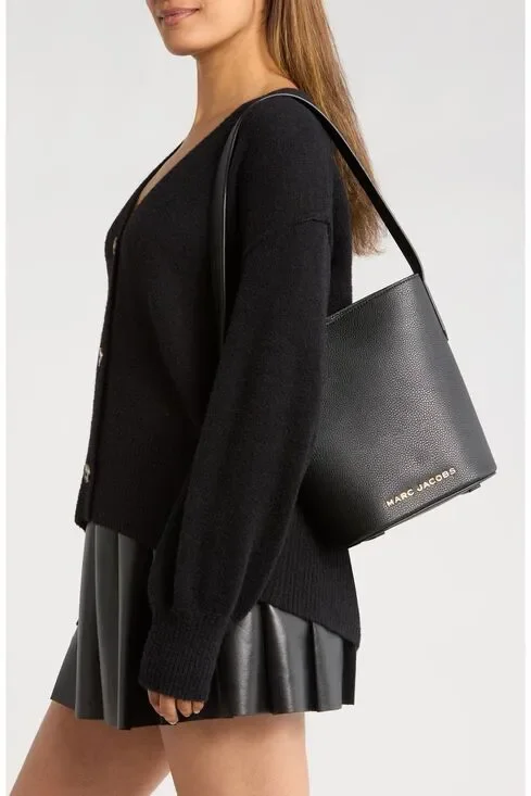 Marc Jacob Grained Calfskin Drifter Bucket Bag Black