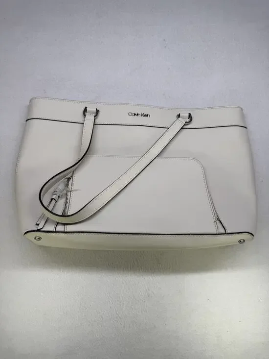 Calvin Klein East-West Zip Pocket Leather Tote