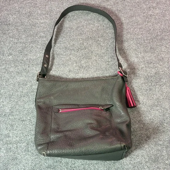 Coach Legacy 19913 Shoulder Bag Womens Grey Pink Leather‎ Tassel Hobo