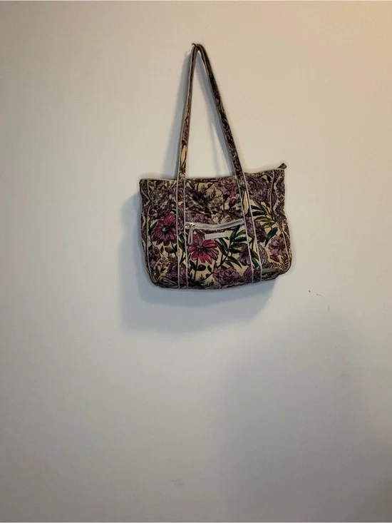Vera Bradley Floral Quilted Tote Bag in Pink and Green