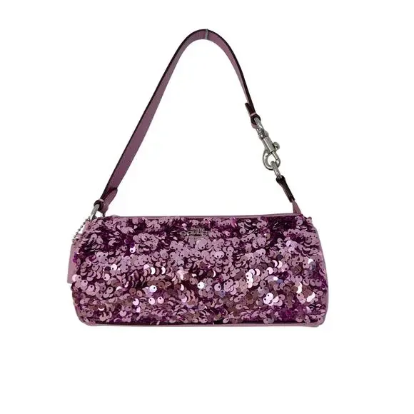 Coach Nolita Limited Edition Barrel Shoulder Demi Bag Lilac Sequin CQ589