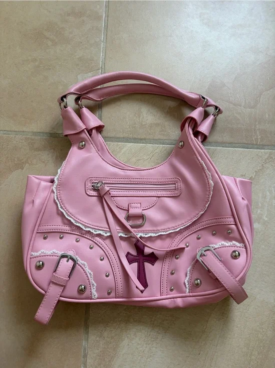 Pink Women's Shoulder Bag - Stylish Faux Leather Handbag