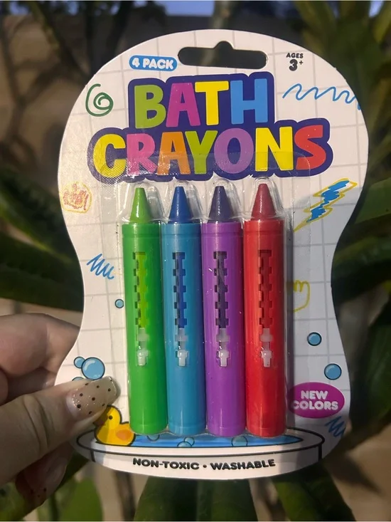 Bath Crayons 4-Pack by BATH CRAYONS — Green, Blue, Purple & Red