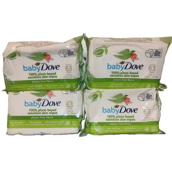 Baby Dove 100% Plant-Based Sensitive Skin Wipes - 4 Packs