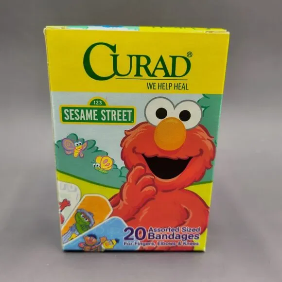 Sesame Street Curad Bandages Assorted Sizes - One Box of 20