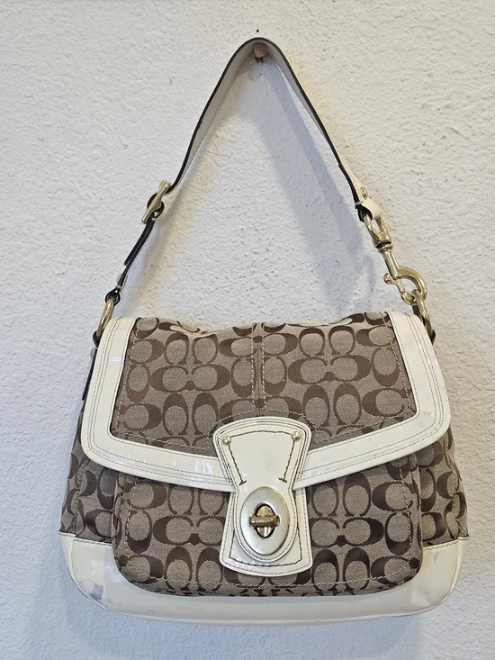 Vintage Coach Legacy Signature Ali Flap Shoulder Bag (Style F12857)