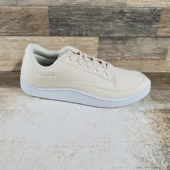 Allbirds Canvas Pacer Mens Shoes Sz 11 Natural White Blizzard Lace Up Sneakers