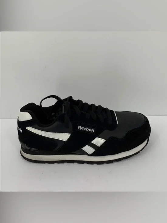 Reebok Harman Work sneakers black leather composite safety toe tie men 7 WIDE