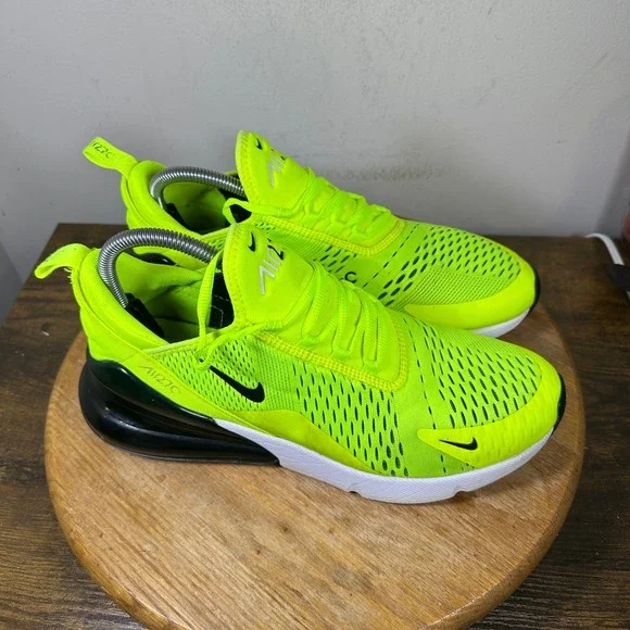 Nike Air Max 270 Volt Neon Yellow Black Running Shoes AH8050-701 Mens 9.5