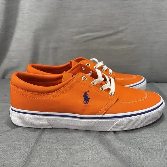 Polo‎ Ralph Lauren Faxon X Sailing Orange Royal Pp Men’s Size 9 Low-top Canvas