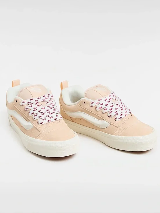 Vans Knu‎ Skool Pink 9.5 Womens Chunky Sneakers NEW Floral Cream