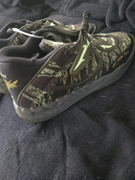 Men's PUMA  LIMITED EDITION.Black and Lime Patterned Low-Top Sneakers