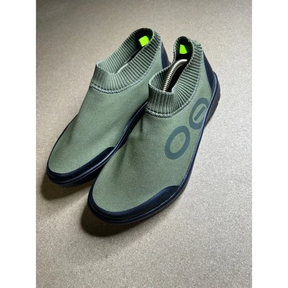 OOFOS OOmg Sport Low Shoe Forest Green Recovery Slip On Mens 11 EU 44