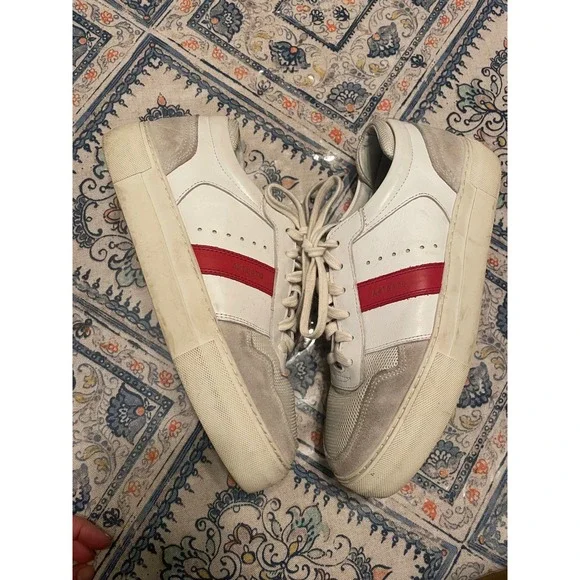 Axel Arigato Dunk White Red Leather Suede Mesh Low Top Sneakers Mens 41 US 8