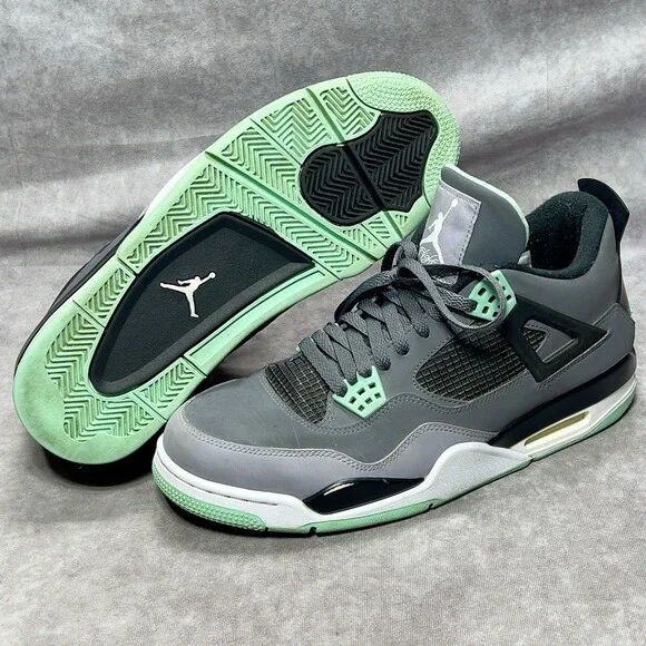 Jordan 4 Retro Green Glow 2013 Mens 11.5 Dark Grey Cement Black 308497-033