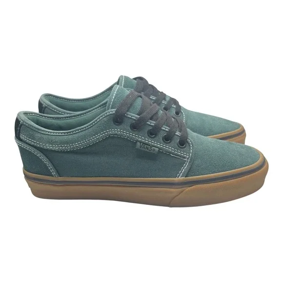 Vans Mens Sz 6.5 Chukka Low Pro Shoes Trekking Green/Gum Suede/Canvas Skate-2150