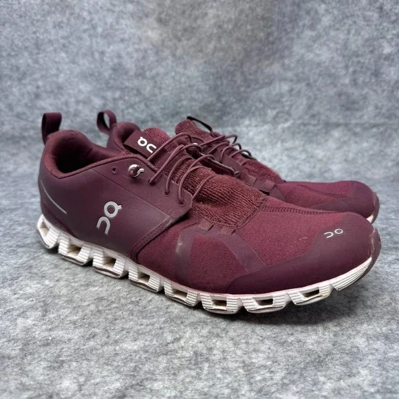 On Cloud Terry Running Shoes Sneakers Mens Size M 12 Burgundy Maroon Red
