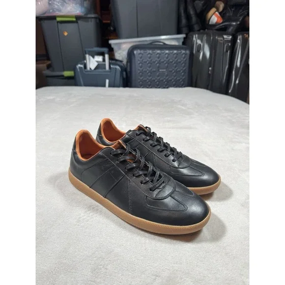 Beckett Simonon Morgen Classic Leather German Army GAT Trainer Black Gum 9.5