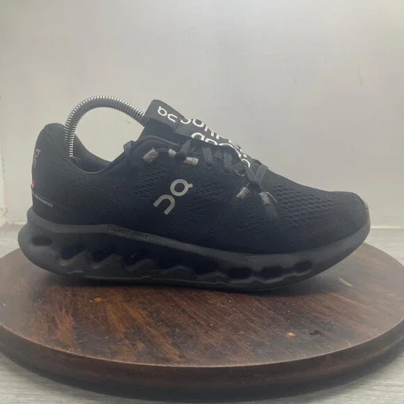 On Cloudsurfer Mens Size 7.5 All Black Athletic Running Walking Shoes Sneakers