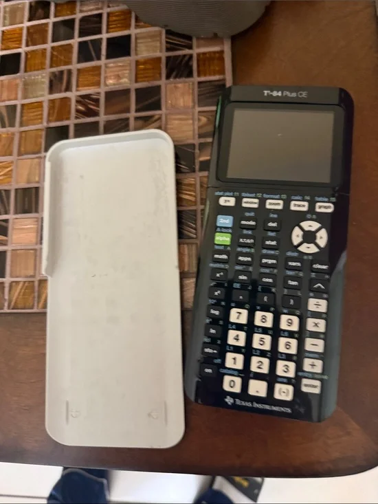 Texas Instruments Black TI-84 Plus CE Graphing Calculator with White Slide Cover