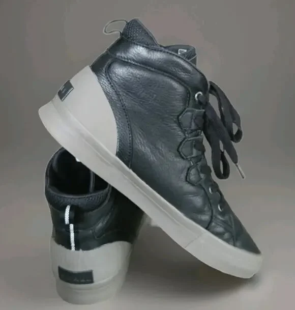 B4 Sorel Men's US 11.5 Caribou Mid WP Waterproof Sneaker Black Leather High Top