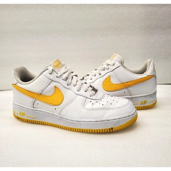 Nike Air Force 1 Low '07 White Varsity Maize Yellow 315122-172 size 8