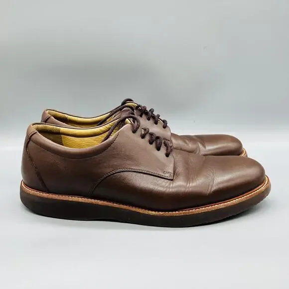 Samuel Hubbard Shoes Mens 11.5 Brown Leather Lace Up Casual Sneakers Comfort