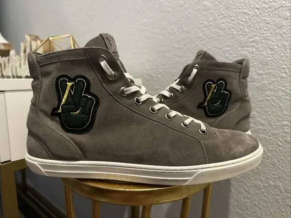 AUTHENTIC LOUIS VUITTON ZIP-UP PEACE SIGN SNEAKERS LV SZ 9.5 (fits USA 10.5)