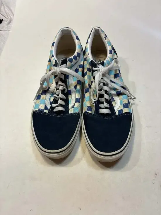 Vans Old Skool Blue Topaz Checkerboard Skate Shoes