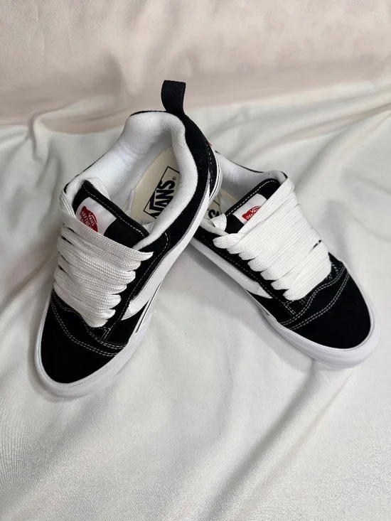 Vans Knu Stack Black White Platform Sneakers Women 8 Men 6.5 New No Box