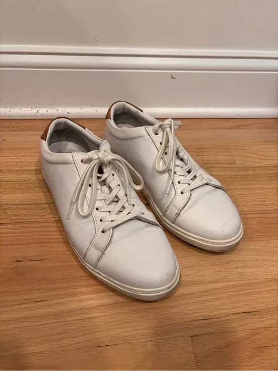 Allen Edmonds Courtside low-top leather sneakers in white size men's 9.5