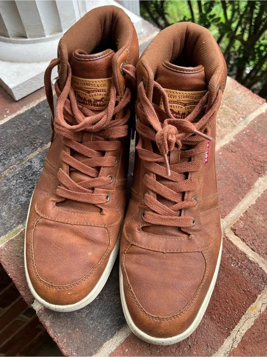 Levi's Men's Tan/Brown High-Top Lace-Up Sneakers