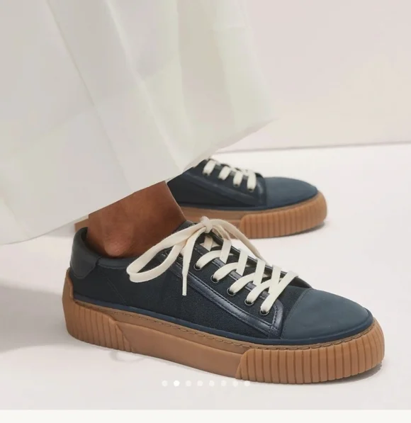NWT Me+Em Navy Canvas Sneakers Size 38