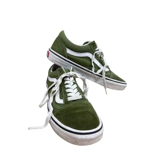 Vans Old Skool Pesto Green Suede Canvas Low Top Skate Shoes Mens 6.5 Womens 8