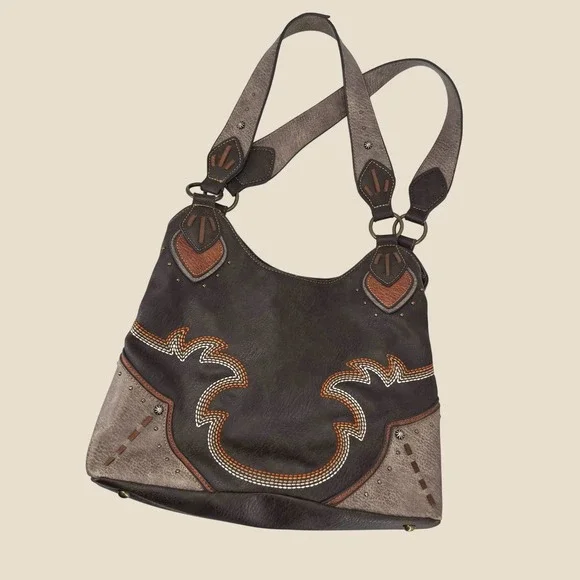 Justin Shoulder Bag Women OS Brown Concealed Carry Embroidered Western Cowgirl