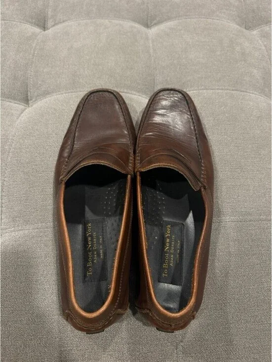 To Boot New York Adam Derrick Brown Leather Driving Loafers