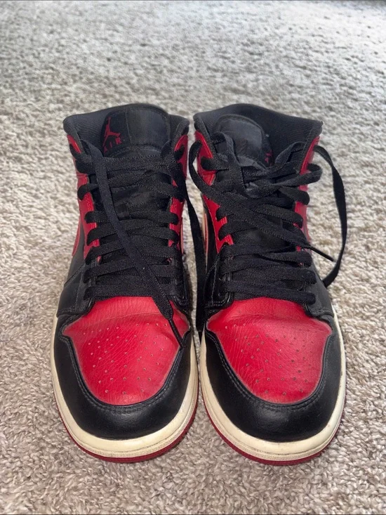 Jordan Black and Red High-Top Sneakers