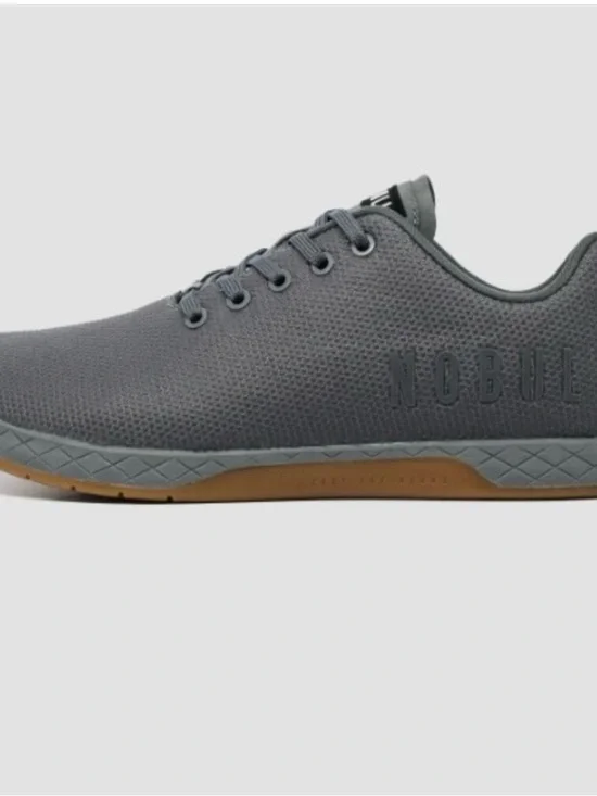 NOBULL Men’s Dark Grey/Gum Gym Trainer Sneaker with Super-fabric size M9