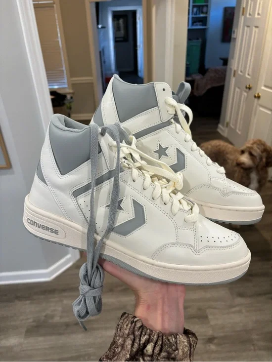 Converse Weapon Mid ‘White Grey Leather’ Men’s Size 12 Sneakers NEW | A04397C